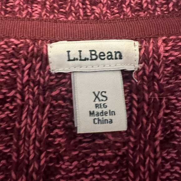 LL Bean Women’s Open Front long Line Chenille Cardigan size XS Burgundy - Picture 3 of 12